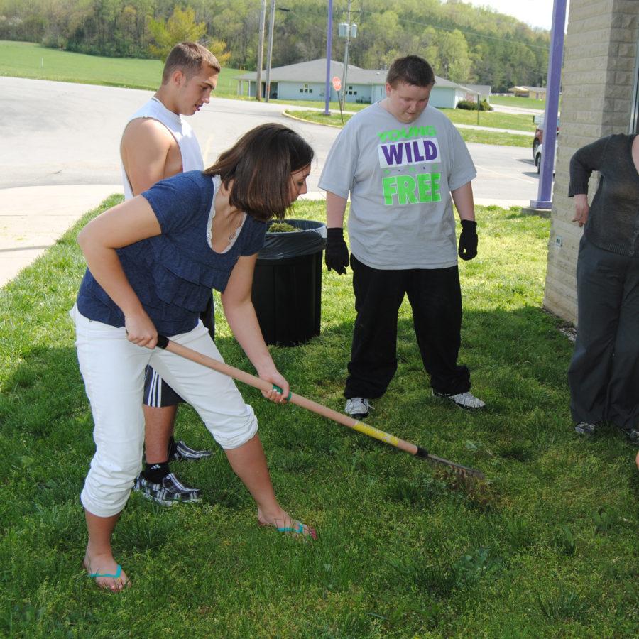 PHS students stayed after school on Monday, April 22 to help clean up the schools campus for Earth Day.