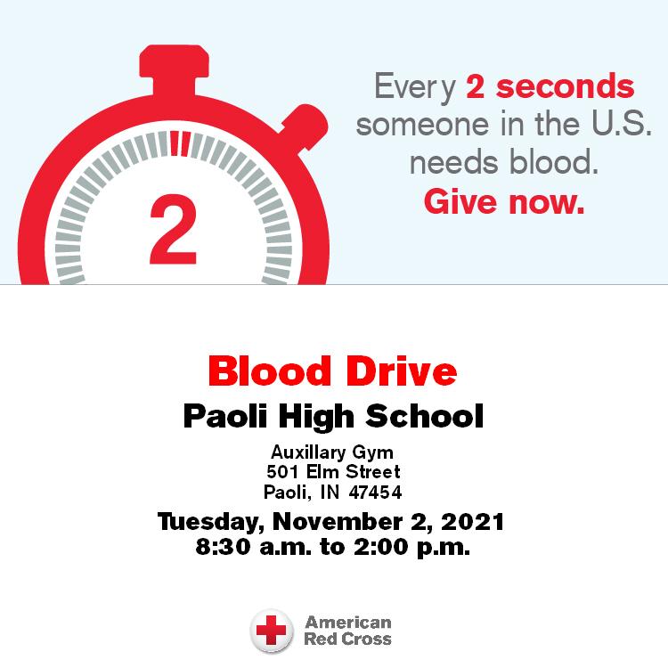 Blood Drive available for students ages 16 and up!