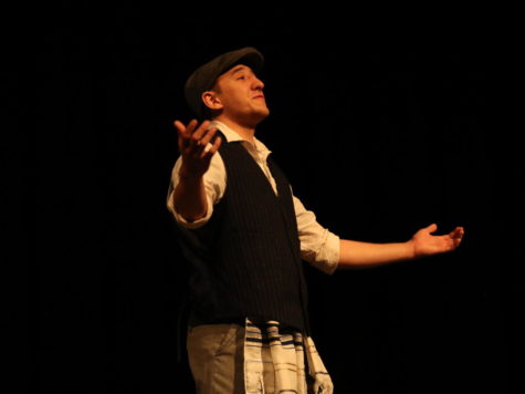Senior Adin Monroe had the lead male role during the play Fiddler On The Roof Jr.