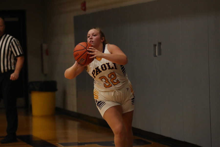 Freshman Tariana Burkhead passes the ball during a home game.