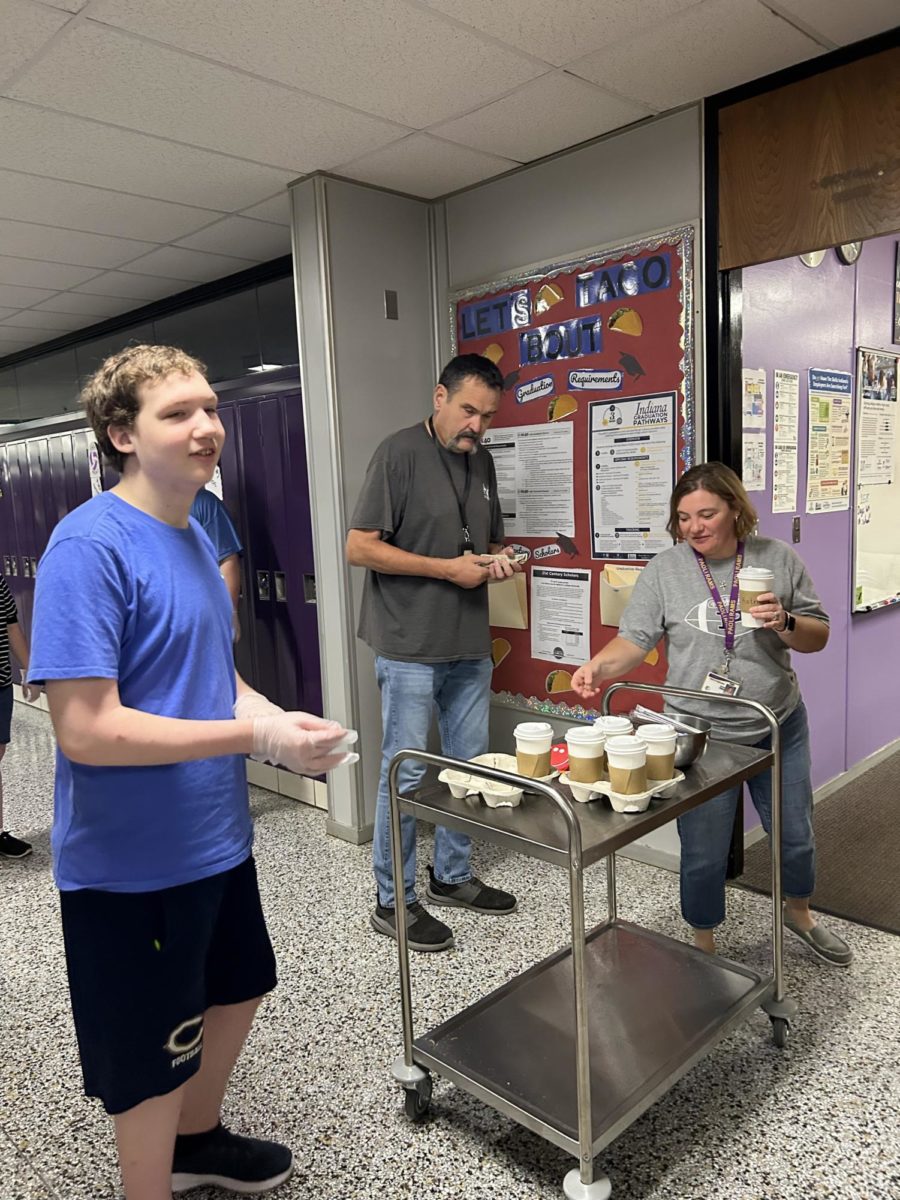 Students delivers hot coffee and tea to our guidance office