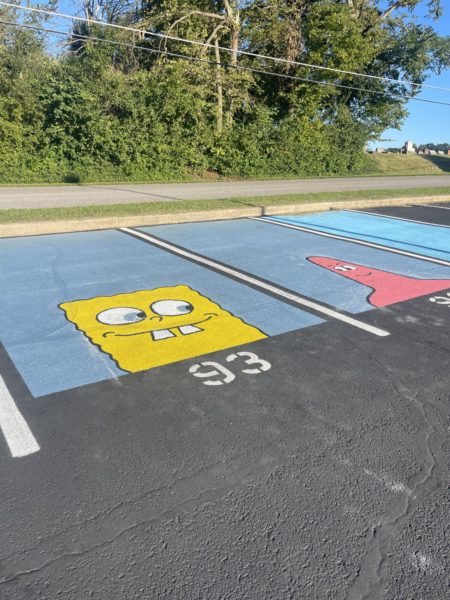 Senior Savannah Key and Zayne Thackers parking spots.