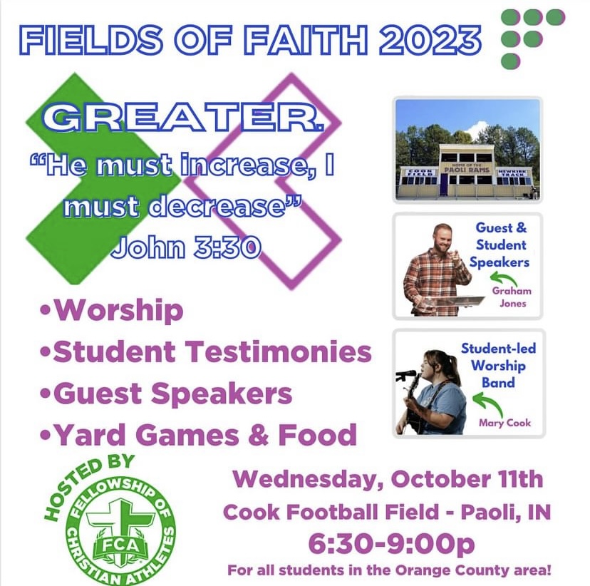 Graphic containing information about Fields of Faith.