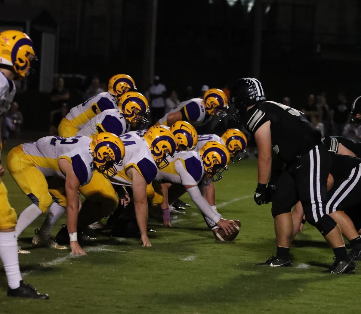 Paoli Rams Offense gets ready to snap the ball.