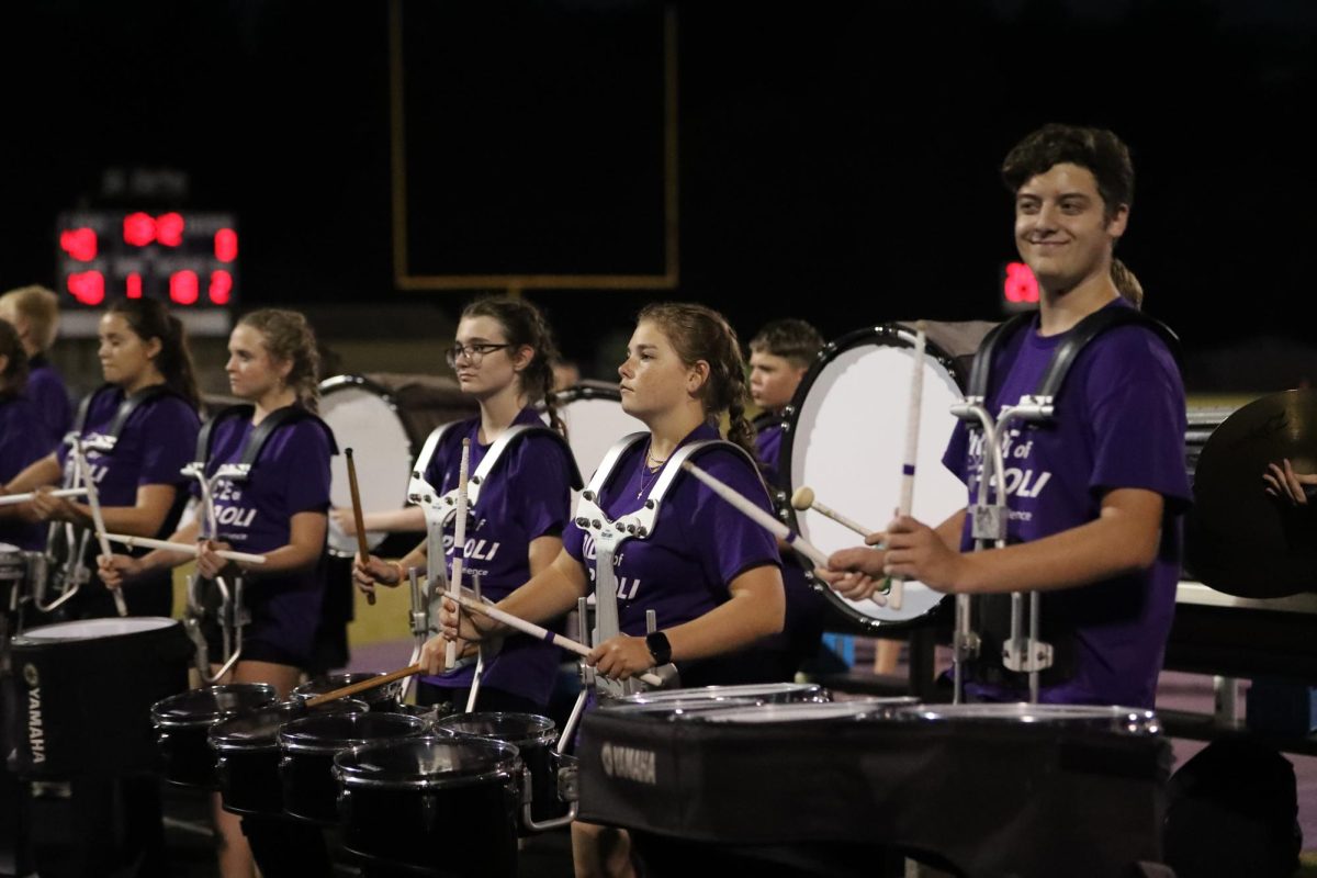  Percussion performs during halftime