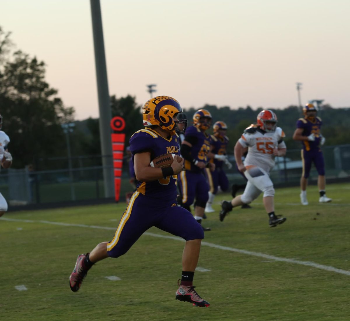 Junior Tyler Hannon runs the ball.