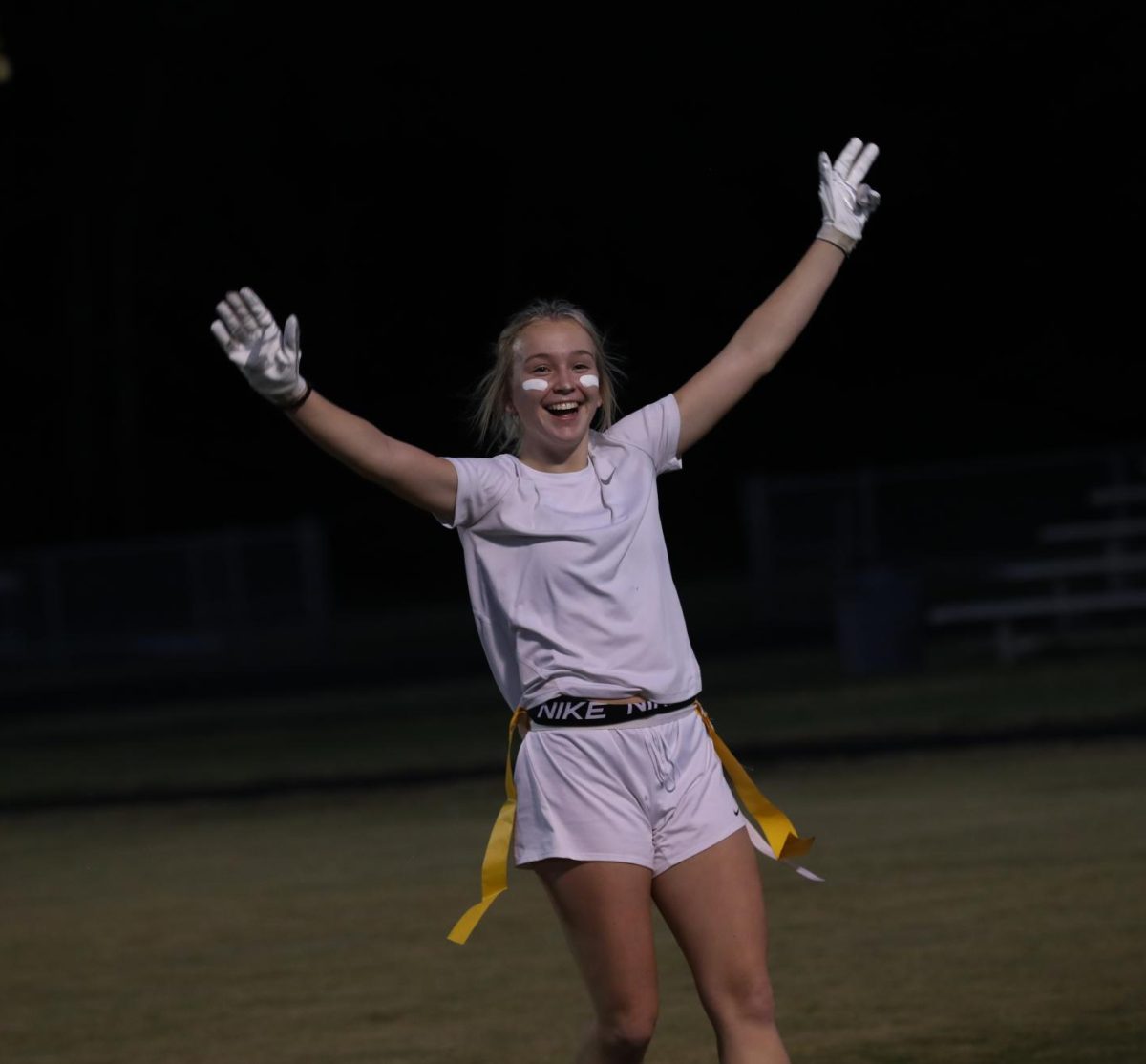 Junior Tori Patton celebrates after her team scores