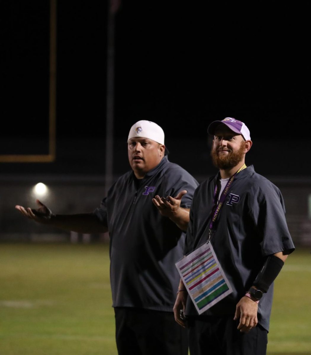 Coach Hannon and Dittmer coaching the Rams