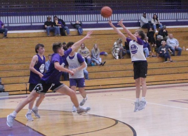 Freshman Max Cunningham goes up for a shot.