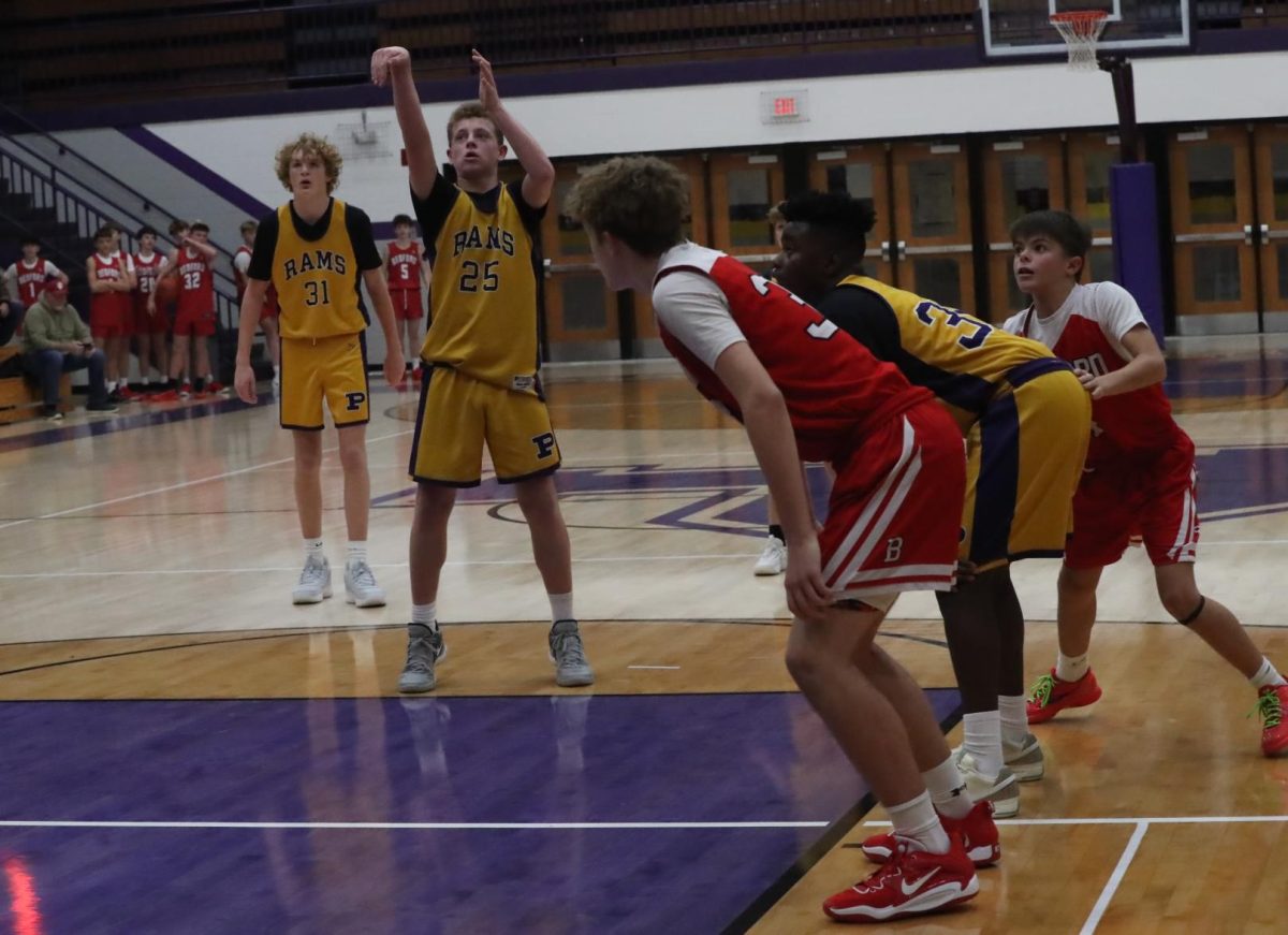 Seventh grader Finnley Cole shoots a free throw.