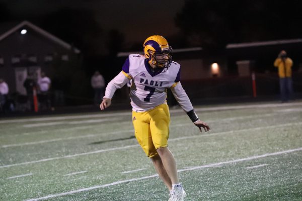 Senior Fletcher Cole is waiting for the ball to be kicked