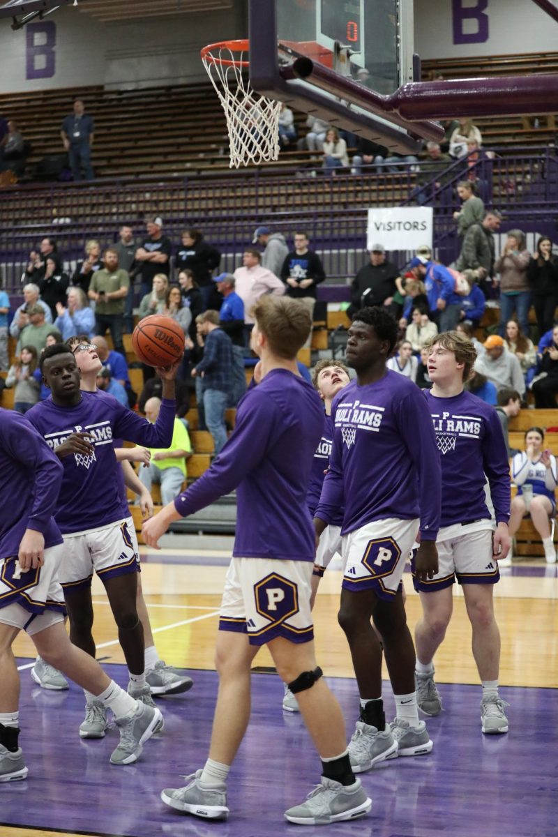 Varsity boys get ready for their game.