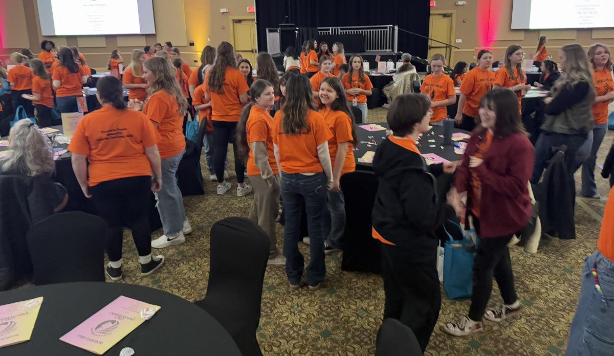 Young girls from different schools gather for a day spent together.