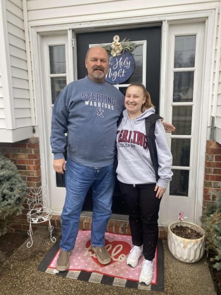 Smith poses with her Poppy Mike in Sterling College gear.
