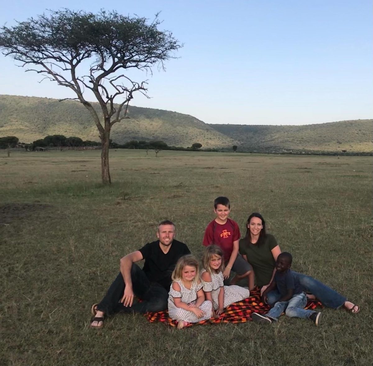 A photo of the McCurry family taken in 2019 when they were living in Africa.