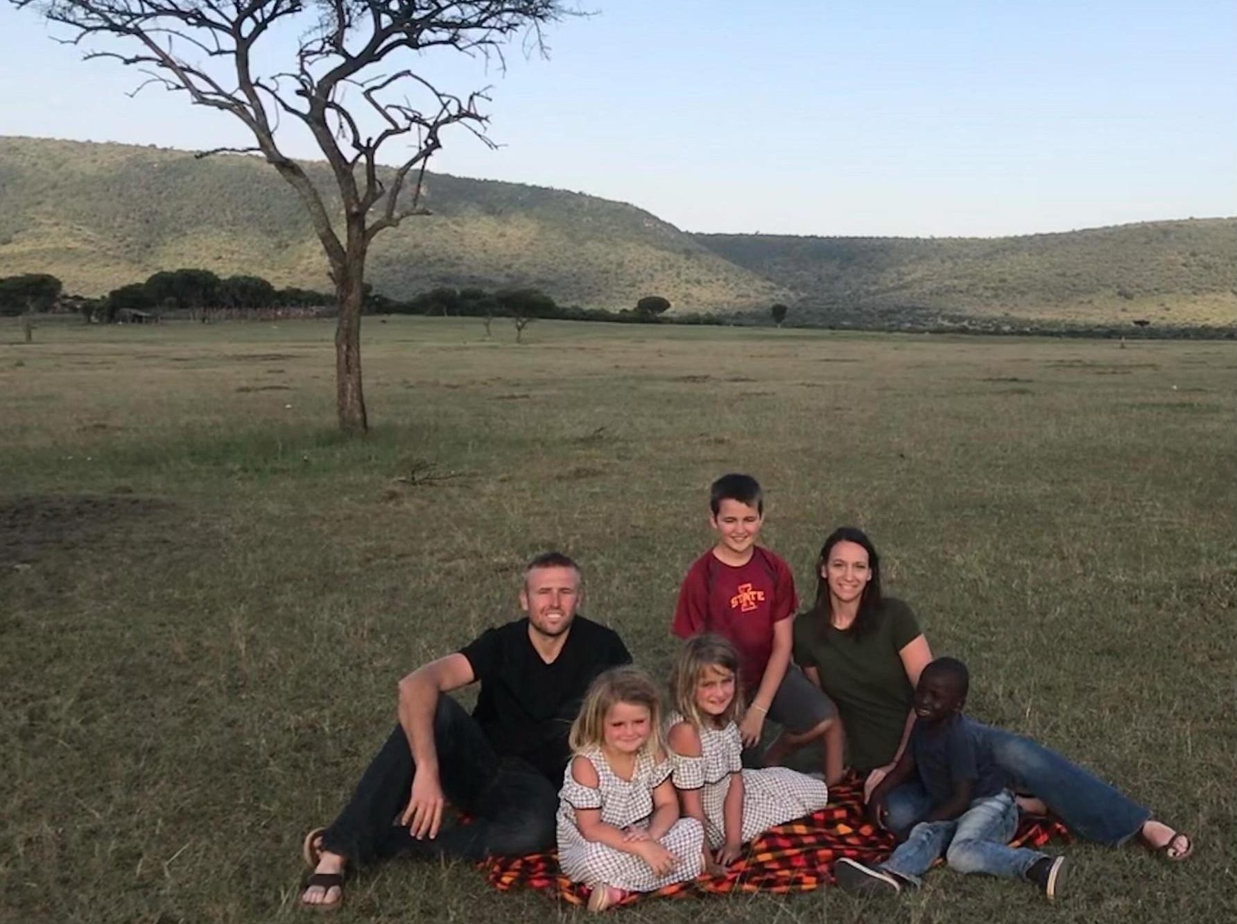 A photo of the McCurry family taken in 2019 when they were living in Africa.