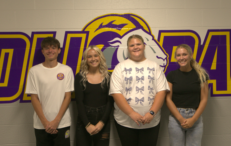 Pictured left to right: Seniors Dakota Mousty, Tori Patton, Libby Newkirk, and Maddie Vernon