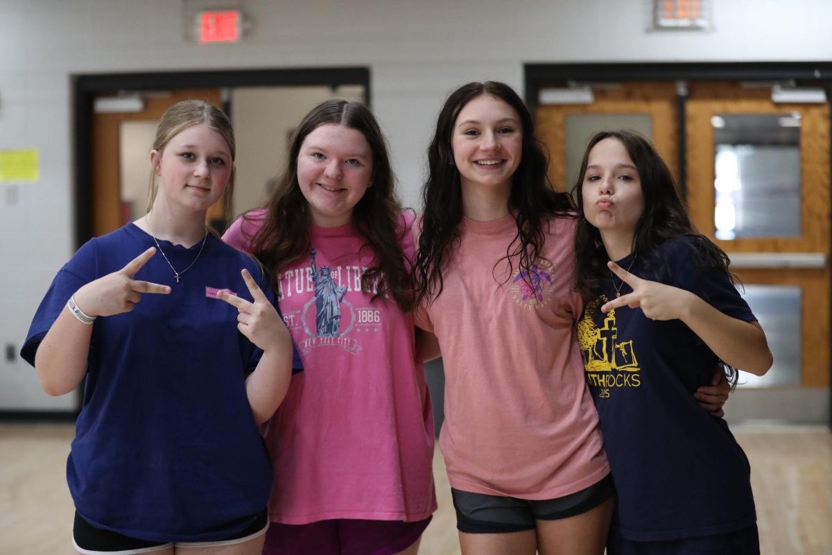 The students pose for the camera.