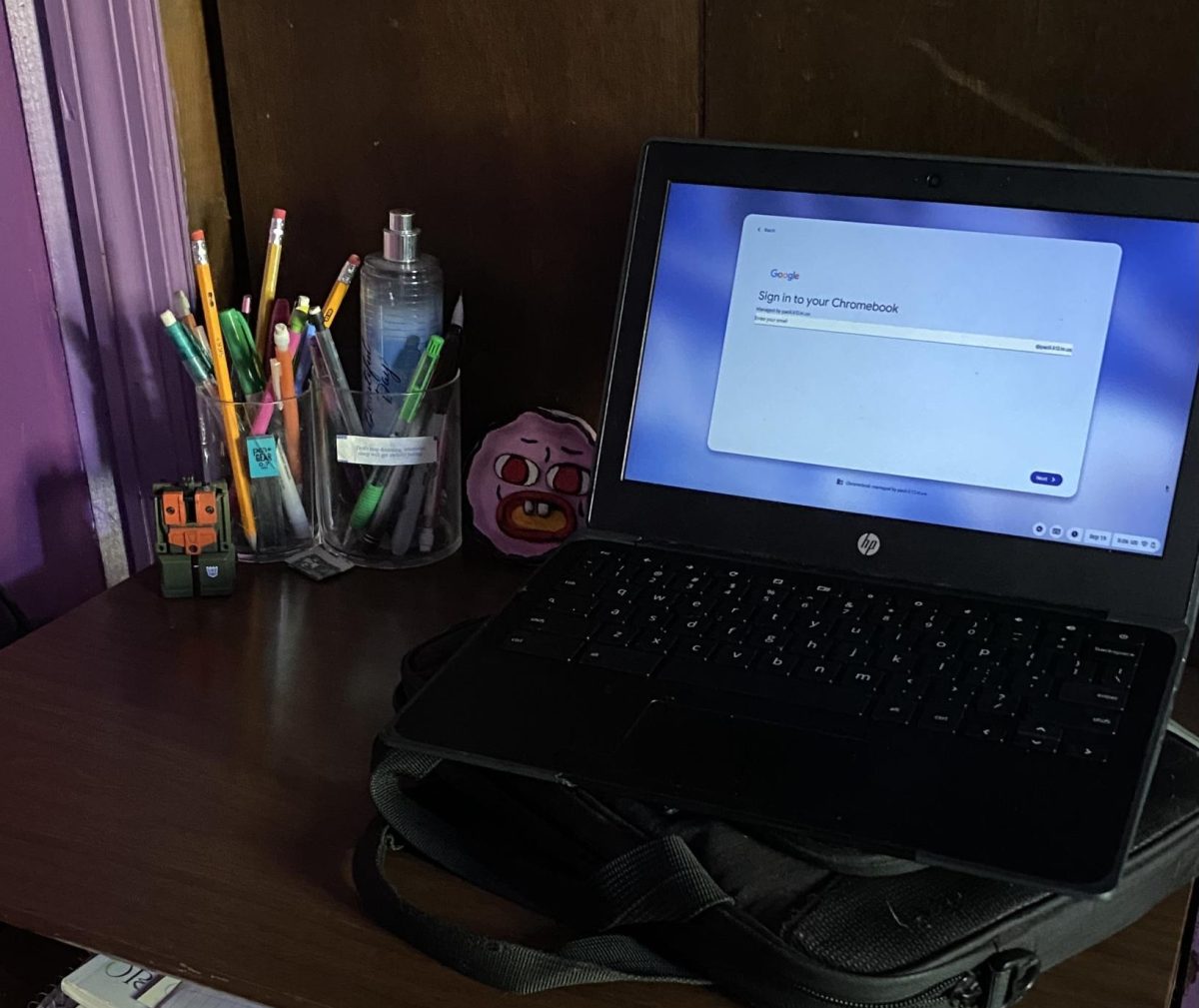 A look at Rowan Chastain's work station.
