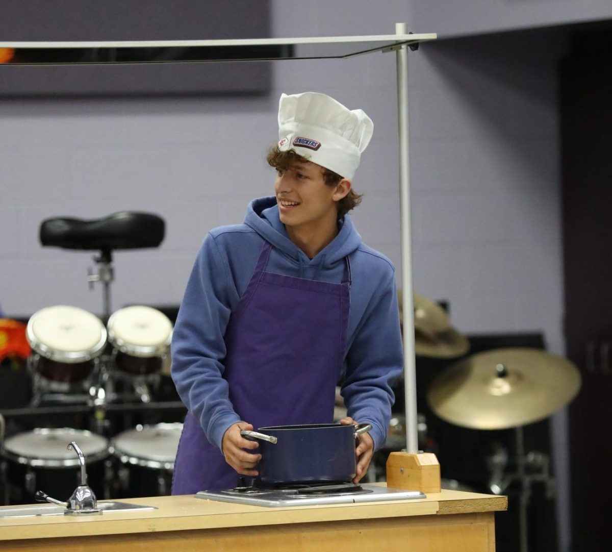 Junior Gunner Smith performs his skit.