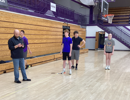 The students line up to start their maxing.