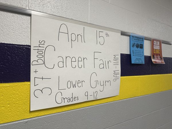 One of the posters hung in the hallway to promote the Career Fair.