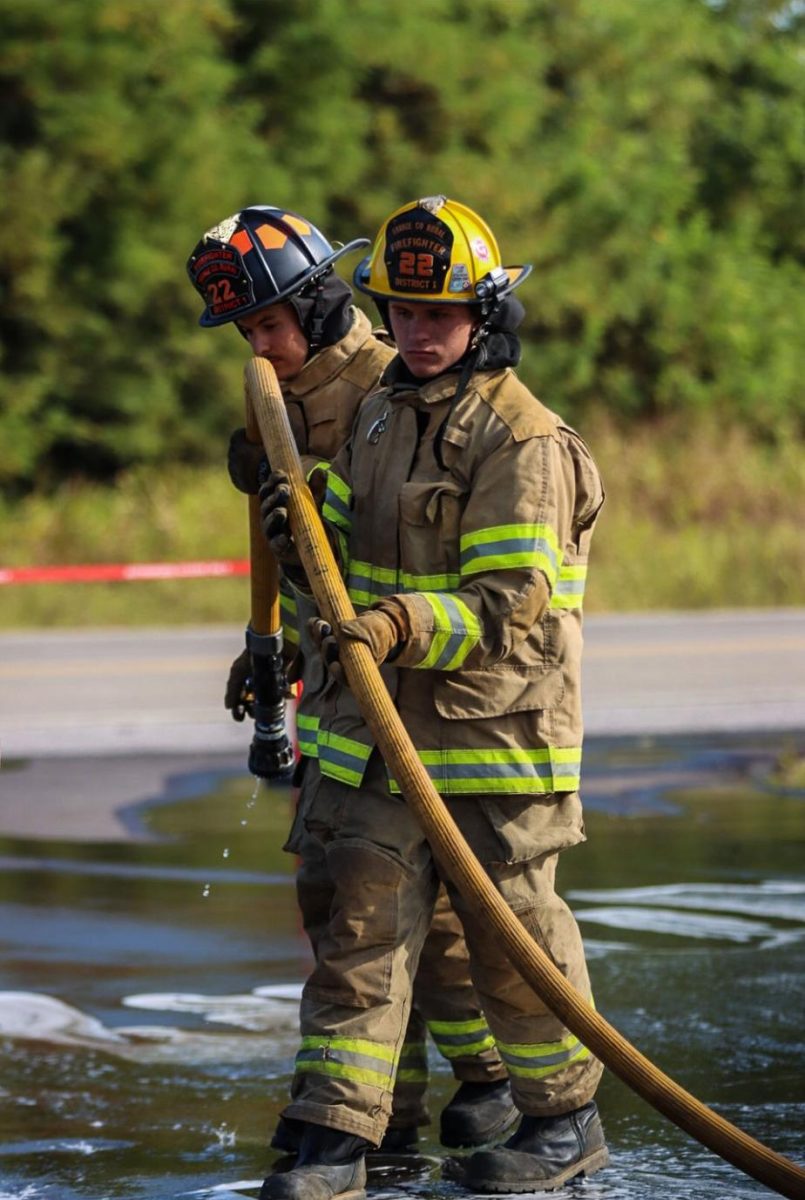 Senior Logan Arthur trains to be a fire fighter (Photo Courtesy of Logan Arthur). 